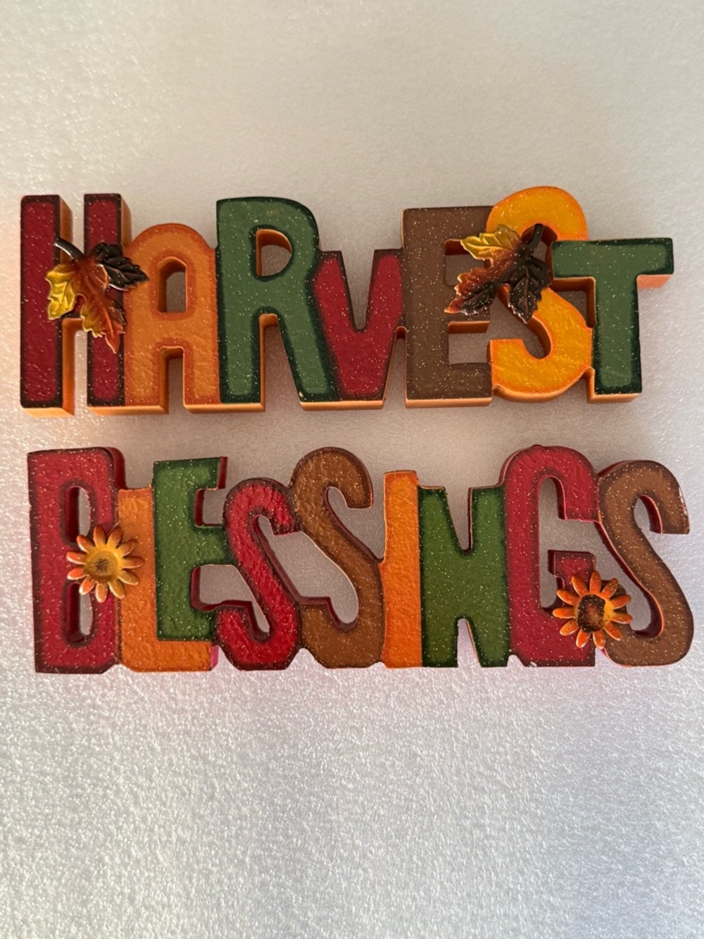 Michaels Multicolor "Harvest Blessings" Fall Tabletop Decor